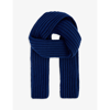 Polo Ralph Lauren Bear-embroidered Ribbed Recycled-polyester Scarf In Blue
