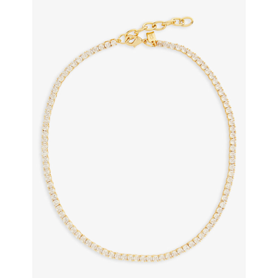 Crystal Haze Serena Tennis 18ct Yellow Gold-plated Cubic Zirconia Necklace In Clear