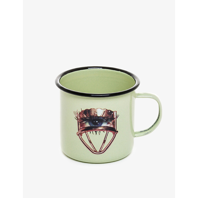 Seletti Wears Toiletpaper Eye-print Enamel Mug In Green