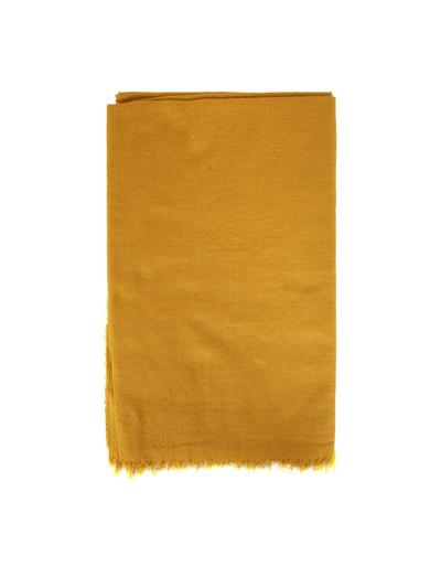 Destin Cashmere Silk 140x200 Scarf In Yellow & Orange