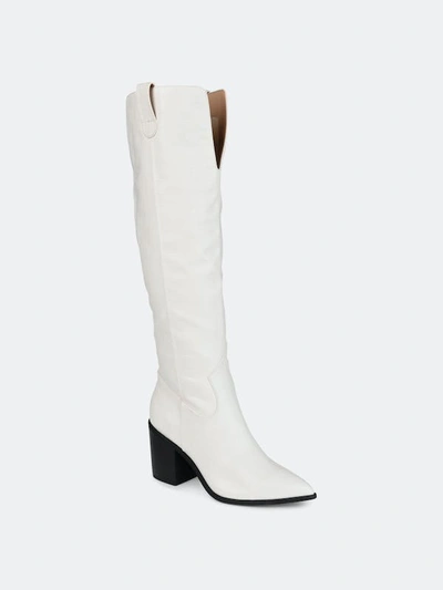 Journee Collection Foam Therese Boots In Bone