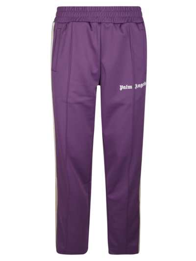Palm Angels Lilac Side-stripe Logo Track Pants In Purple
