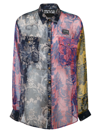 Versace Jeans Couture Chiffon Print Tapestry All-over Shirt In 416