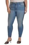 Jen7 By 7 For All Mankind 50/50 Coated Ankle Skinny Jeans In Heather Mist