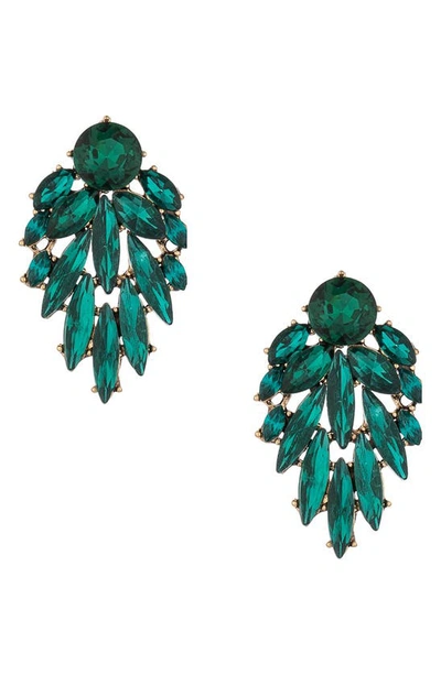 Ettika Crystal Chandelier Earrings In Green