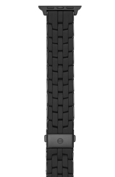 Michele Five-link Silicone-wrapped Bracelet Band For Apple Watch, Black