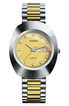 Rado Original Men's Two-tone Stainless Steel Bracelet Watch 35mm In Gold/silver
