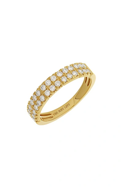 Bony Levy Bardot Two-row Diamond Ring In 18k Yellow Gold