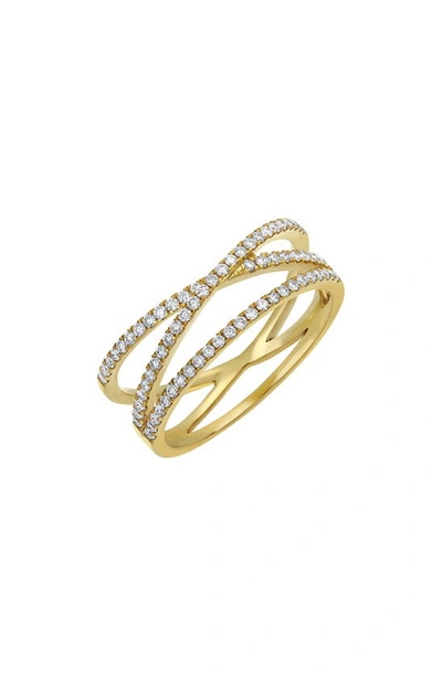 Bony Levy Solstice Crossover Diamond Ring In 18k Yellow Gold