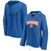 Fanatics Branded Heathered Royal Denver Broncos First Team Flowy Pullover Hoodie In Heather Royal
