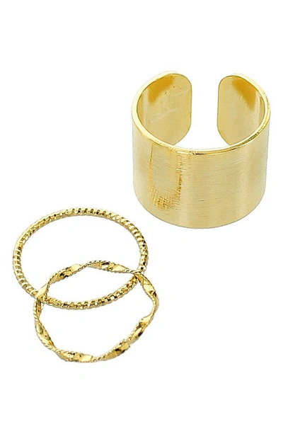 Panacea Set Of 3 Stacking Rings In Gold