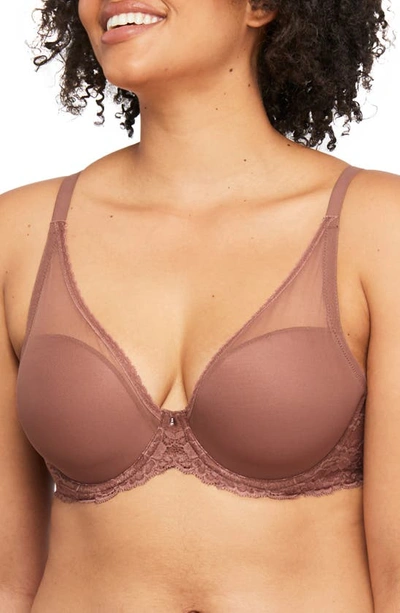 Montelle Intimates Mystique Underwire Plunge Bra In Pecan