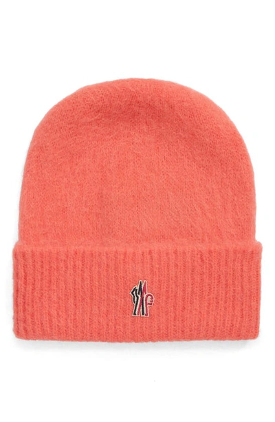 Moncler Logo-embroidered Alpaca-blend Beanie In Orange