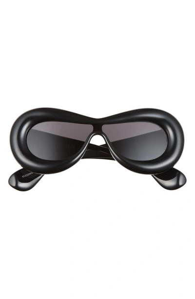 Loewe Beveled Anagram Acetate Oval Sunglasses In Gray