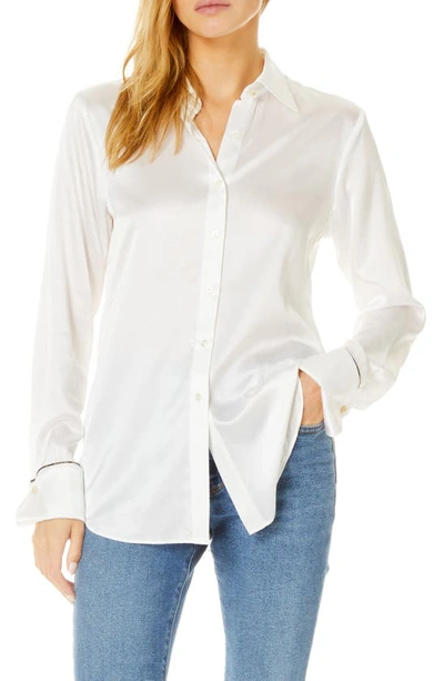 Robert Graham Gabriella Silk Blend Shirt In White
