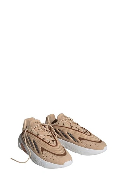 Adidas Originals Ozelia Sneaker In Beige/ Wild Brown/ Gold Met.