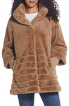 Gallery Water Resistant Faux Fur Jacket In Camel