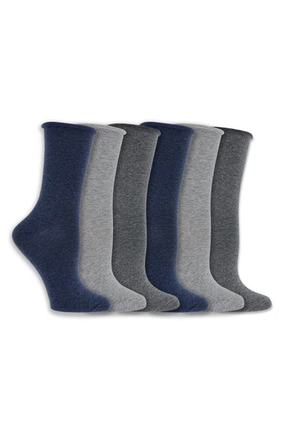 K. Bell Socks 6-pack Rib Crew Socks In Denas