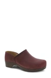 Dansko Brenna Clog In Ruby Oiled Pull Up