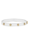 Tory Burch Miller Stud 5mm Hinge Bracelet In Tory Silver / Tory Gold