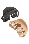 TASHA ASSORTED 2-PACK MATTE LARGE JAW CLIPS
