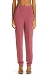 Nensi Dojaka High Waist Strap Detail Pleated Pants In Hawthorn Rose