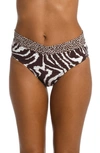 La Blanca Fierce Crossover High-waisted Bikini Bottoms In Java