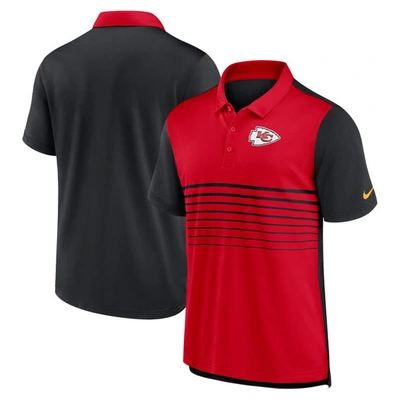 Nike Men's  Black, Red Kansas City Chiefs Fashion Performance Polo Shirt In Black,red