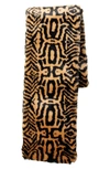 LITA BY CIARA SAFARI FAUX FUR LONG SCARF