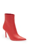 Steve Madden Elysia Black Ankle Boot In Red Leather