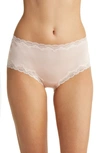 Uwila Warrior Lace Trim Silk Briefs In Rose Quartz