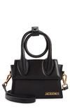 Jacquemus Le Chiquito Noeud Leather Crossbody Bag In Black