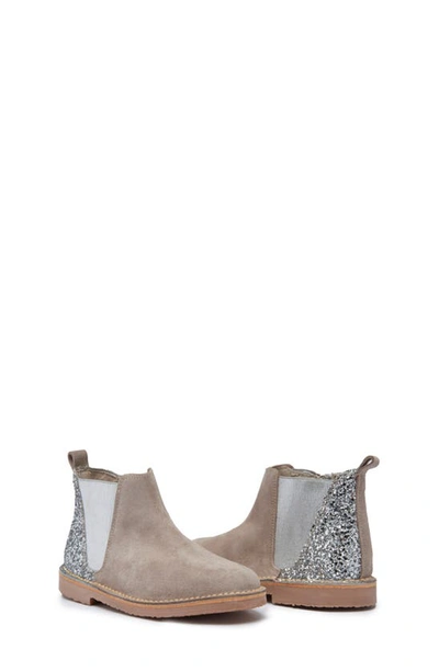 Childrenchic Kids' Glitter Chelsea Boot In Taupe