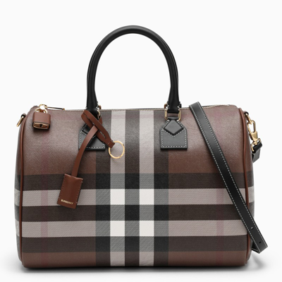 Burberry Brown Bag In Coated Canvas In Multicolor