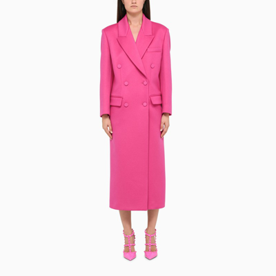 Valentino Double-breasted Wool And Cashmere-blend Coat In Pink