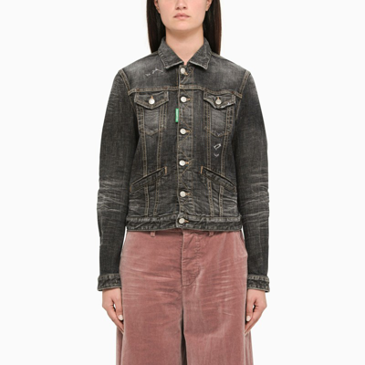 Dsquared2 Black Denim Short Jacket