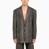 Versace Flannel Single-breasted Jacket In Black
