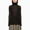 ROBERTO COLLINA BLACK SLUBBED CASHMERE TURTLENECK SWEATER