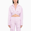 Off-white Co Twist Cropped Cargo Shirt In Purple