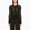 Dolce & Gabbana Black Cardigan With All-over Logo In Black