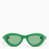 Bottega Veneta Mixed Materials Sunglasses In Green