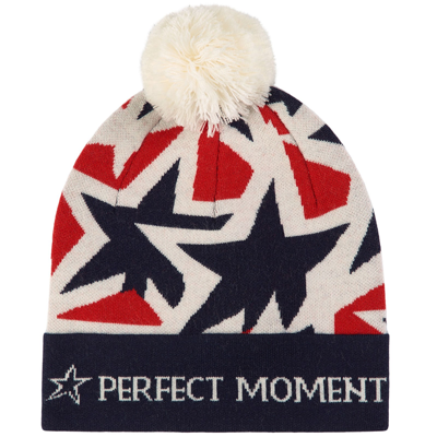 Perfect Moment Star Print Knitted Hat Navy