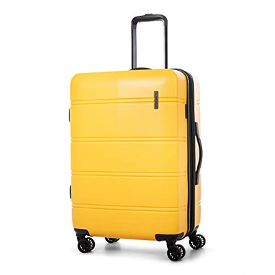 Bugatti Swiss Mobility Lax Collection 28 Inch Hard Case Luggage For Airplanes In Yellow