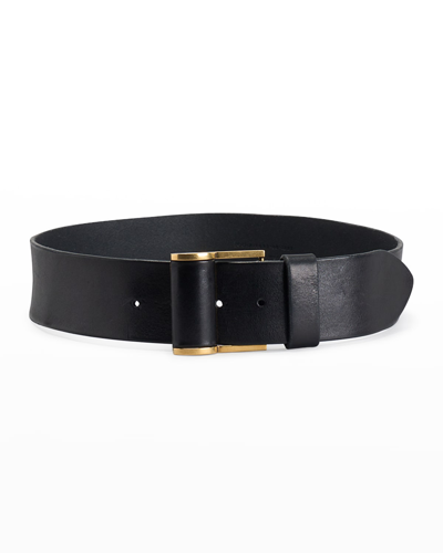 Saint Laurent Corset Leather Waist Belt In Black