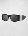 GIVENCHY 4G ACETATE ROUNDED WRAP SUNGLASSES