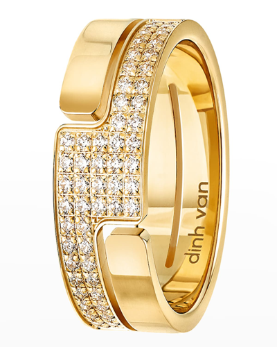 Dinh Van Yellow Gold 70s Medium Diamond Ring