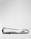 Tory Burch Minnie Travel Ballet In Silver