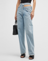 Agolde Straight Broken Waistband Jeans In Sideline