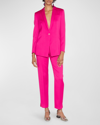 Giorgio Armani Virgin Wool Tuxedo Blazer In Solid Medium Pink
