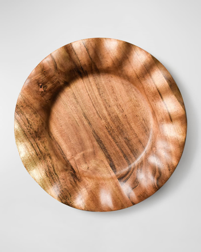 Coton Colors Fundamental Wood Ruffle Salad Plate, Set Of 4